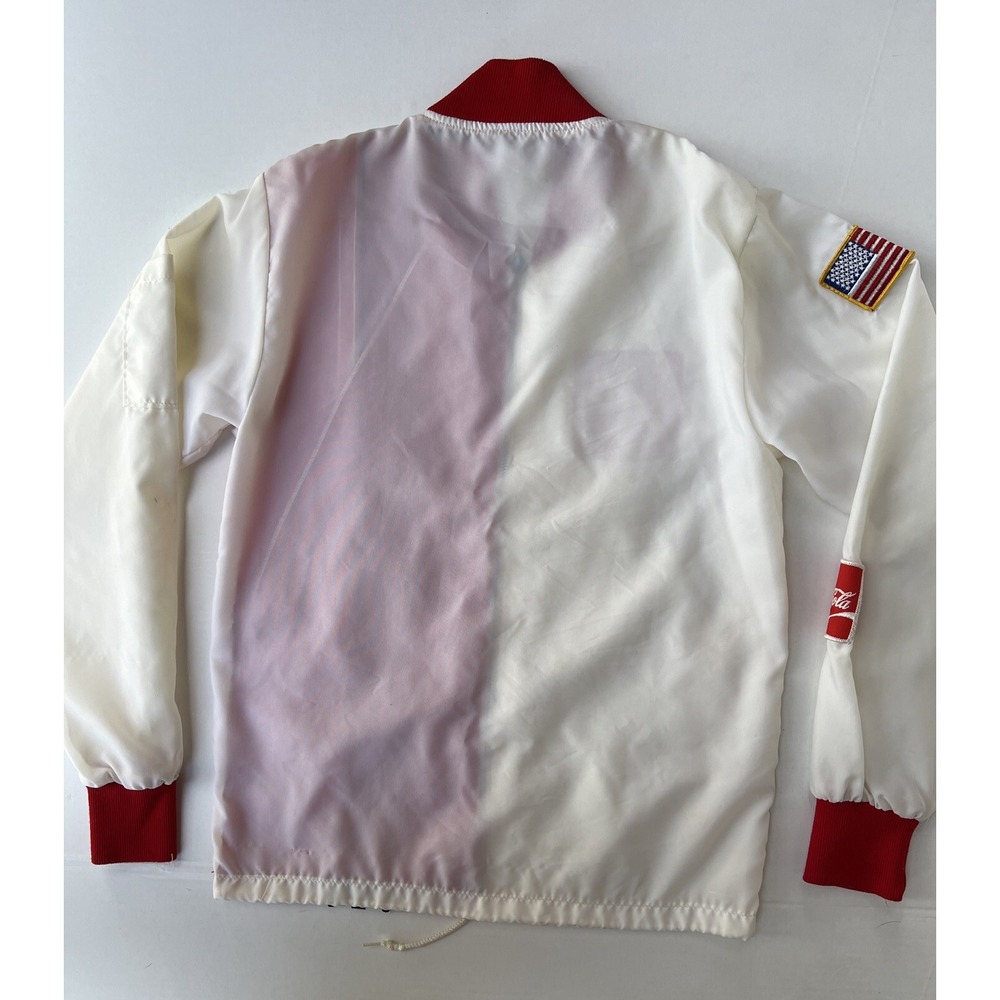 VTG 70s Coca Cola Racing Jacket Checkered Flag Nylon Coke Is It USA Mens M - Picture 9 of 16